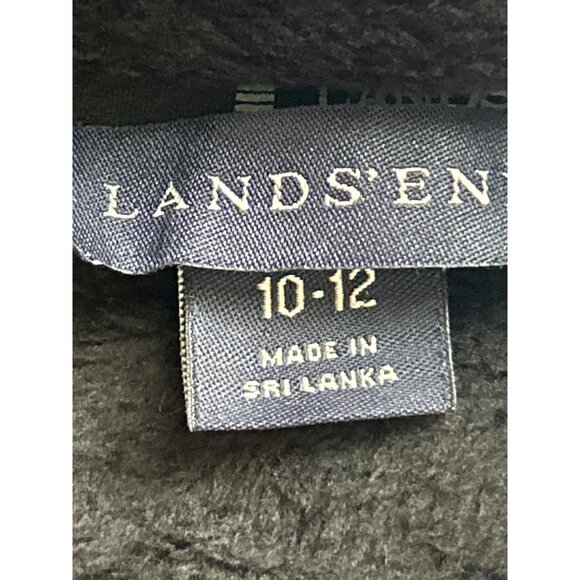 Lands End Black Quarter-Zip Fleece Pullover Jacket M 10-12 Soft Warm Womens - Picture 4 of 9